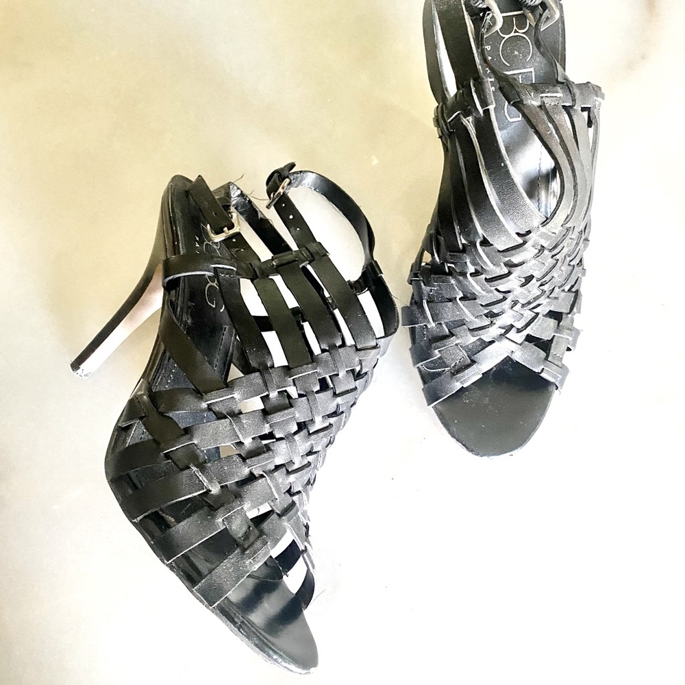 BCBG Paris Leather Strap High Heels